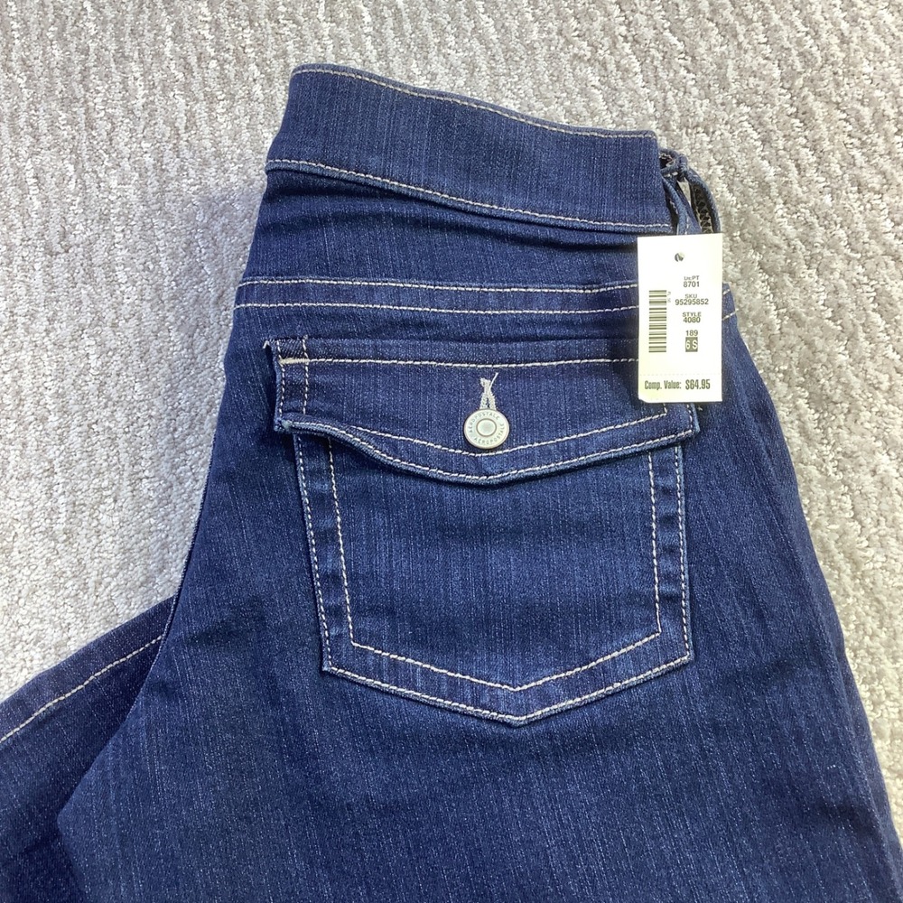 Aeropostale Super Low Rise Flare Jeans Dark Wash Stretch Blue Size 6S NWT